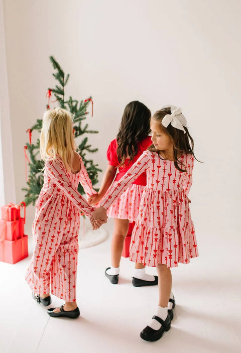 Gwendolyn Ruffle Dress in Dainty Bows