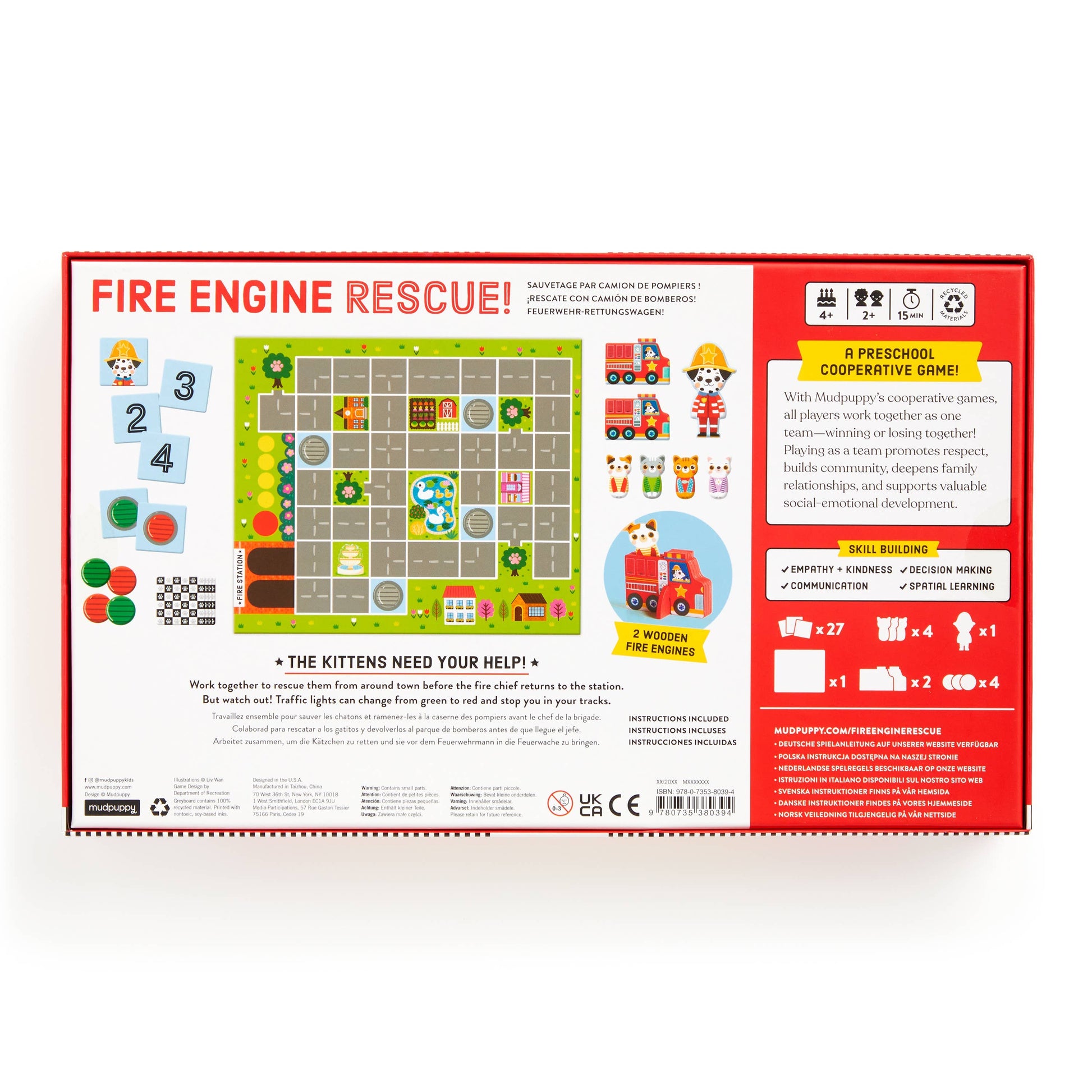 Fire Engine Rescue! Cooperative Board Game - Mudpuppy