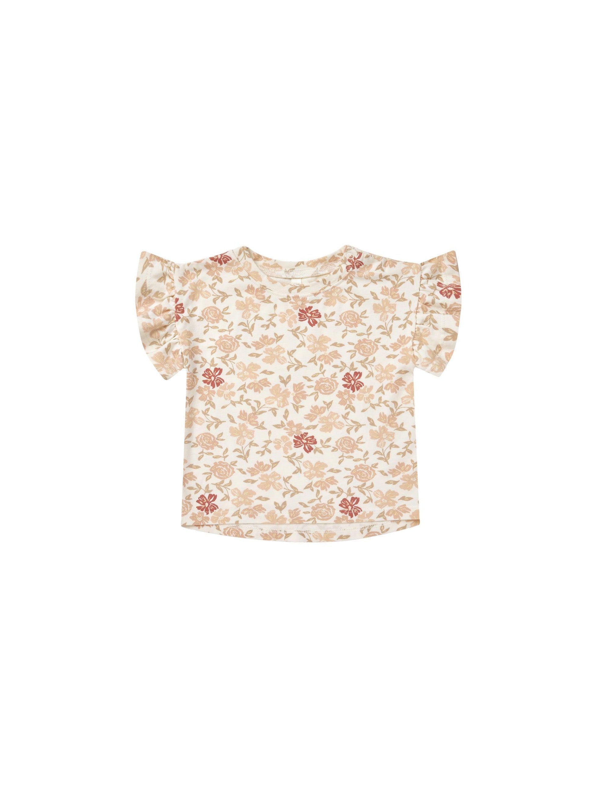 Flutter Tee | Pink Floral - Rylee + Cru