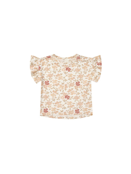 Flutter Tee | Pink Floral - Rylee + Cru