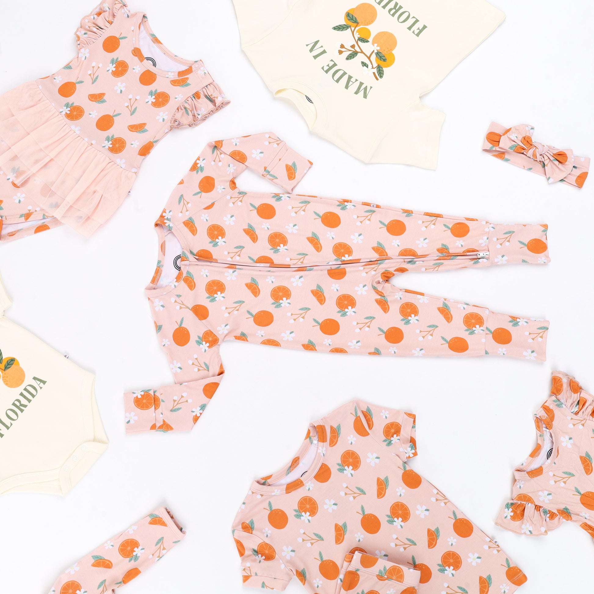 Freshly Squeezed Oranges Bamboo Baby Pajama - Emerson and Friends