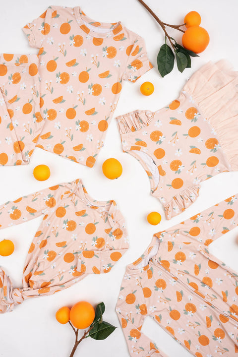 Freshly Squeezed Oranges Bamboo Knotted Gown - Emerson and Friends