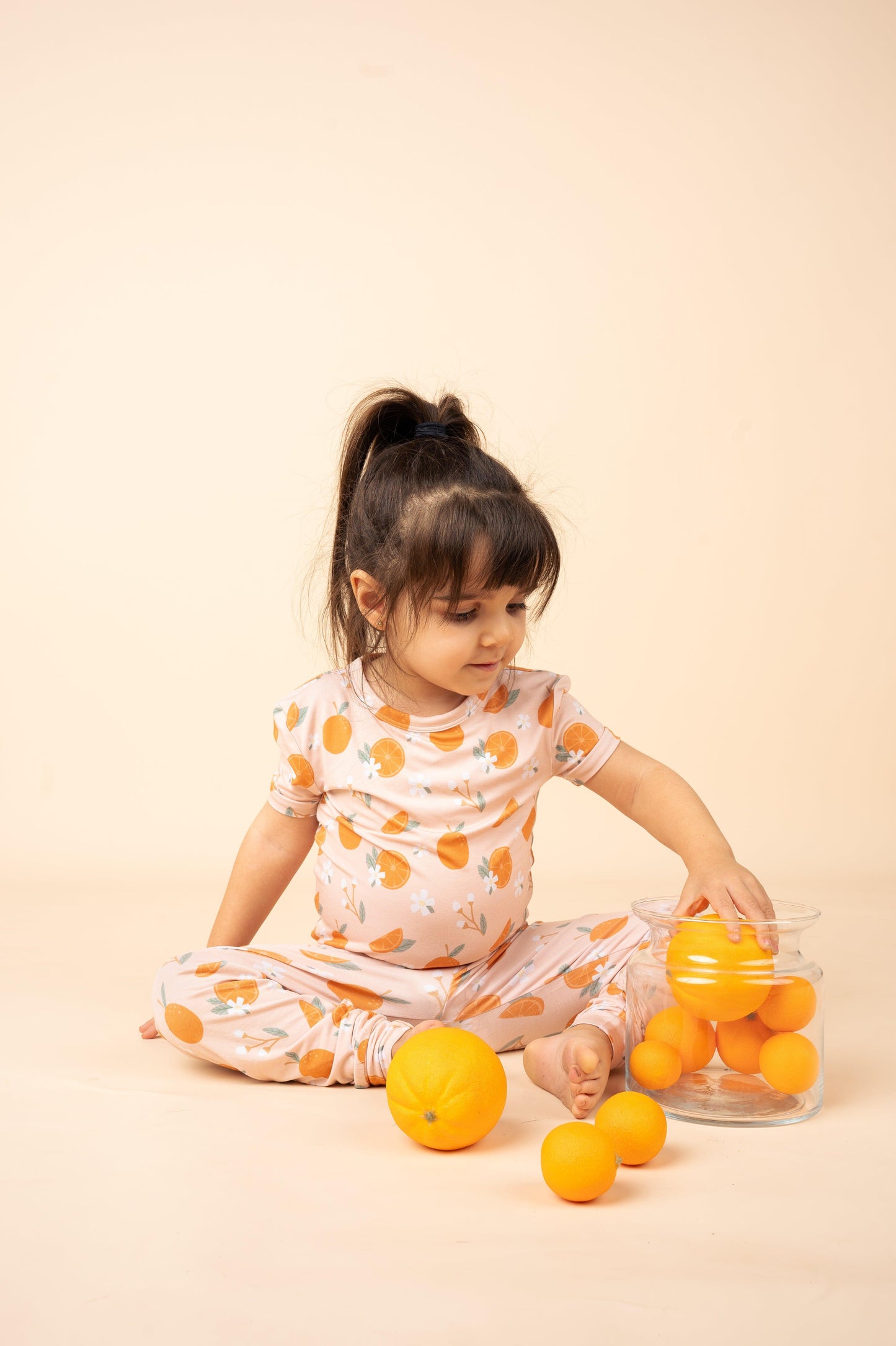 Freshly Squeezed Oranges Kids Bamboo Pajama Set - Emerson and Friends