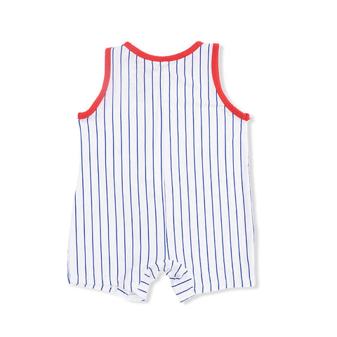 Sleeveless Shortie Romper - Baseball Stripe