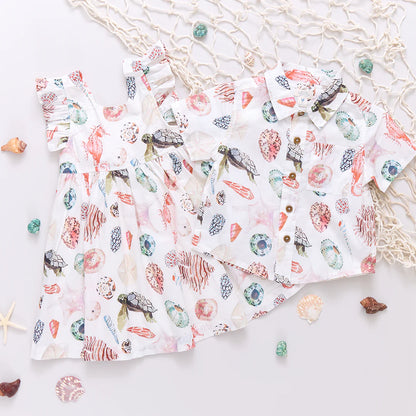 Boys Jack Shirt - Watercolor Shells