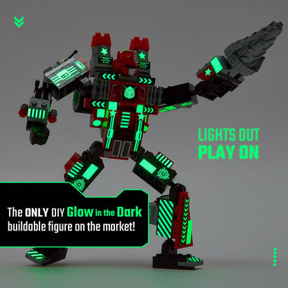 Glow in the Dark Build Your Robot Kit (Red) - JitteryGit