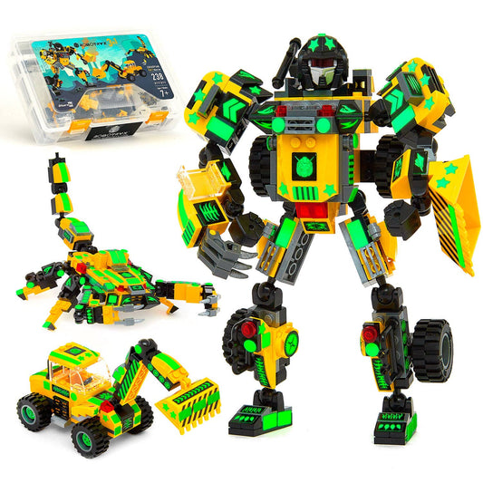 Glow in the Dark Build Your Robot Kit (Yellow) - JitteryGit