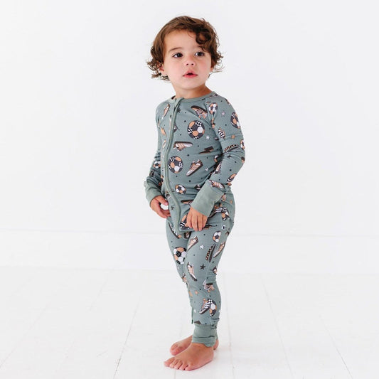 Goal Hard or Go Home Soccer Baby Bamboo Pajamas - Kiki + Lulu