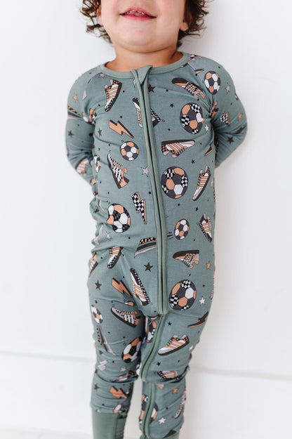 Goal Hard or Go Home Soccer Baby Bamboo Pajamas - Kiki + Lulu