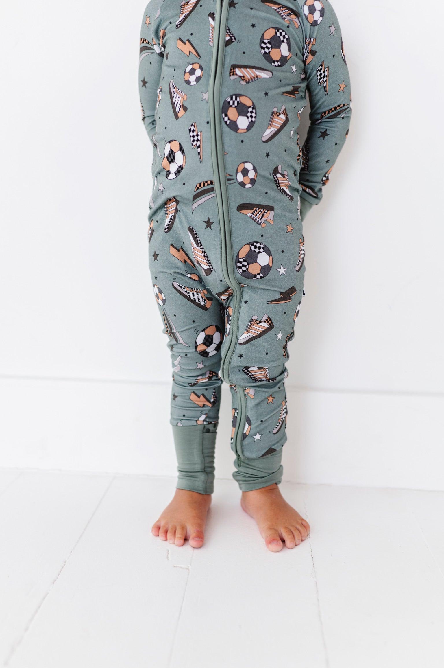 Goal Hard or Go Home Soccer Baby Bamboo Pajamas - Kiki + Lulu