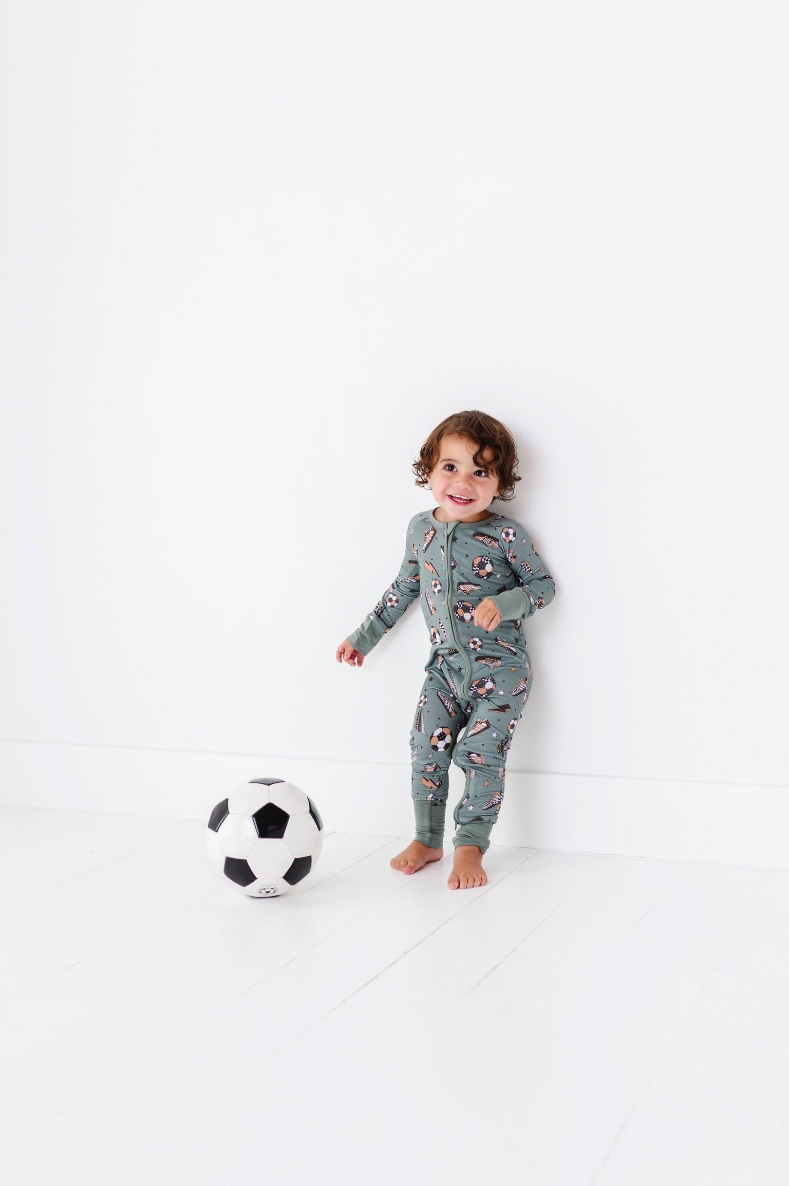 Goal Hard or Go Home Soccer Baby Bamboo Pajamas - Kiki + Lulu