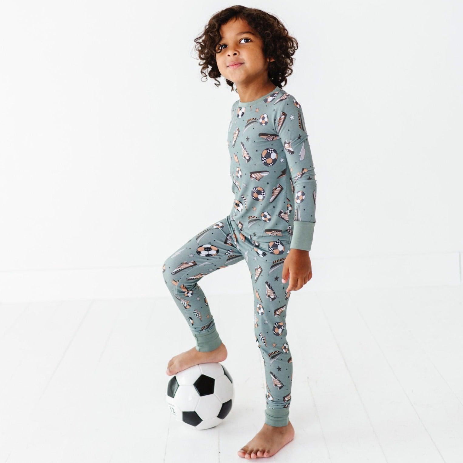 Goal Hard or Go Home Soccer Kids Bamboo Pajamas - Kiki + Lulu