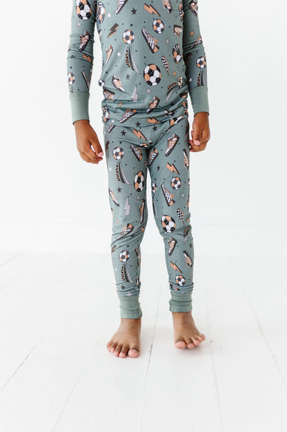 Goal Hard or Go Home Soccer Kids Bamboo Pajamas - Kiki + Lulu