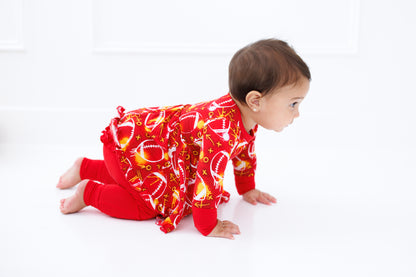 Graffiti Football Peplum Set (Red/Yellow/Gold) - Birdie Bean