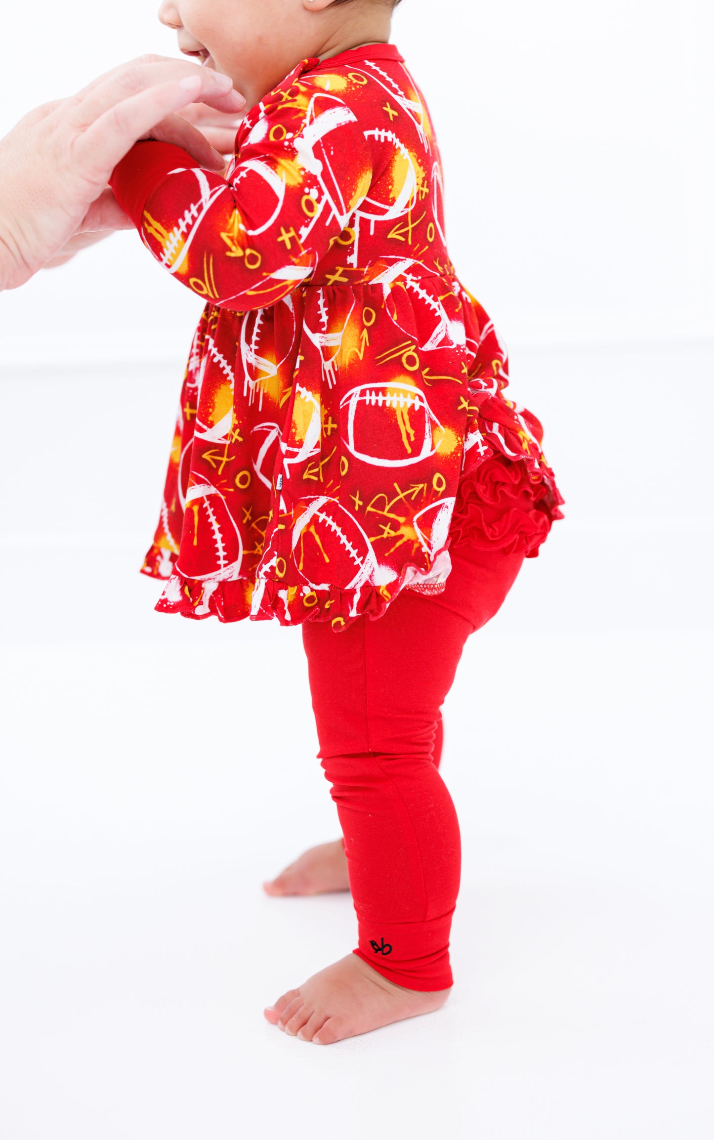 Graffiti Football Peplum Set (Red/Yellow/Gold) - Birdie Bean