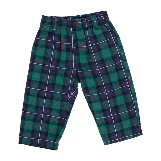 Green Tartan Baby Boys Jackson Pant - Pink Chicken