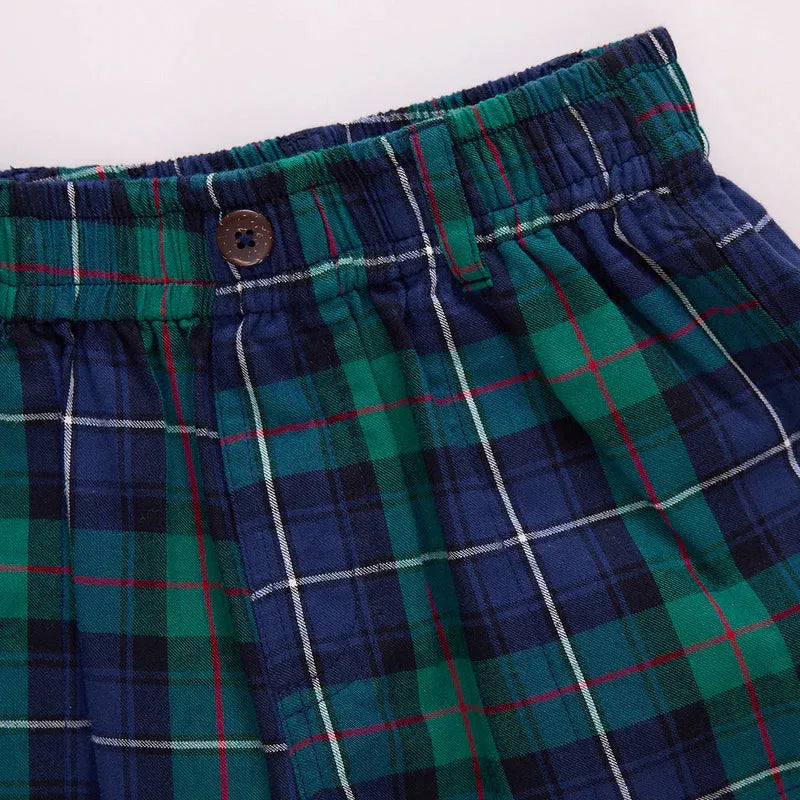 Green Tartan Baby Boys Jackson Pant - Pink Chicken