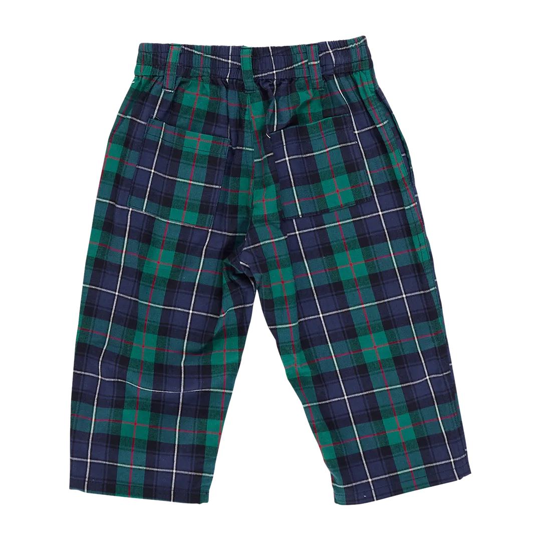 Green Tartan Baby Boys Jackson Pant - Pink Chicken