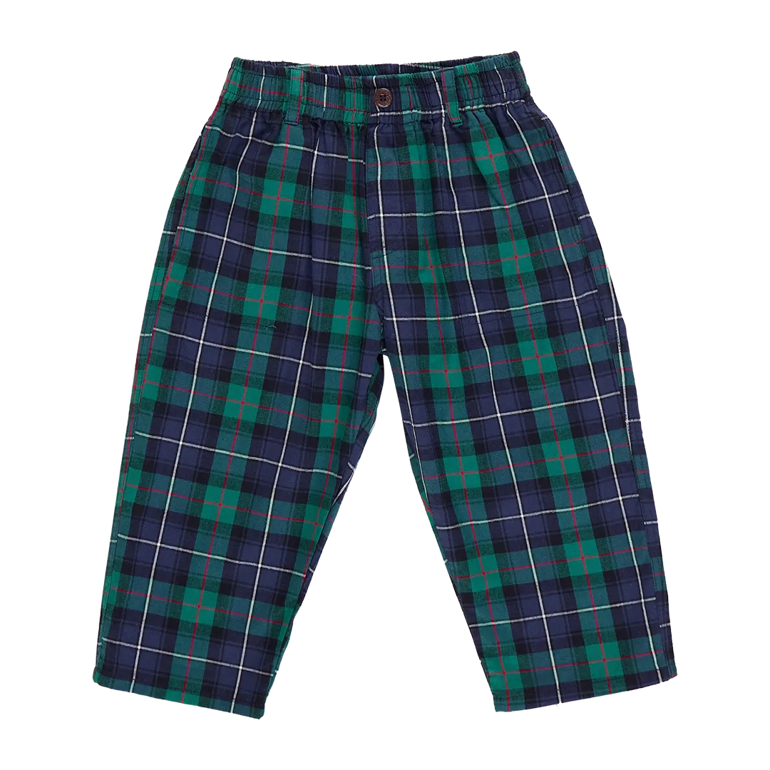 Green Tartan Boys Jackson Pant - Pink Chicken