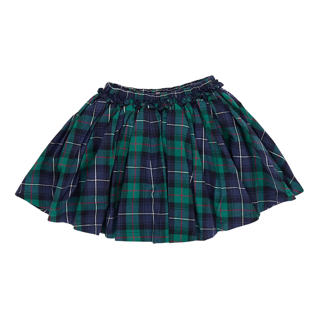 Green Tartan Girls Gianna Skirt - Pink Chicken