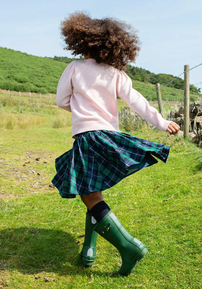 Green Tartan Girls Gianna Skirt - Pink Chicken