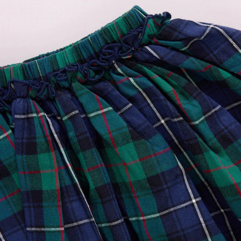 Green Tartan Girls Gianna Skirt - Pink Chicken