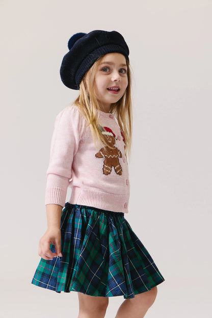 Green Tartan Girls Gianna Skirt - Pink Chicken