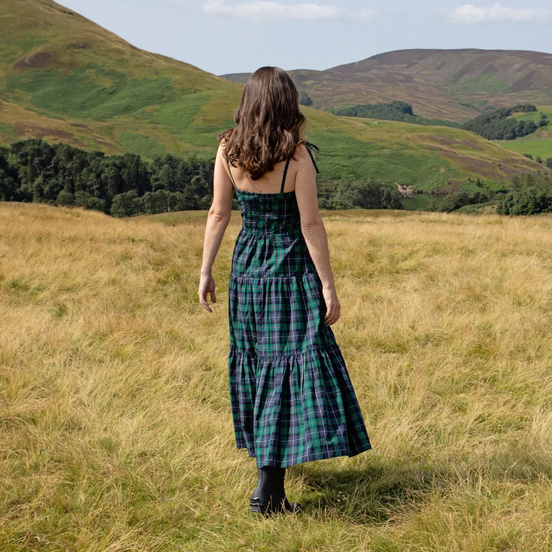 Green Tartan Womens Marilyn Dress - Pink Chicken