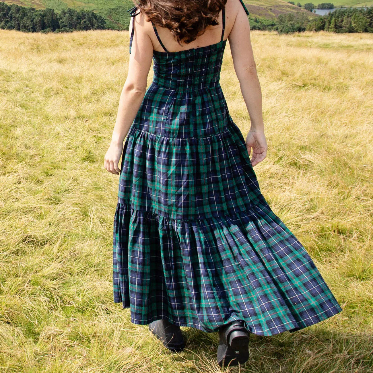 Green Tartan Womens Marilyn Dress - Pink Chicken