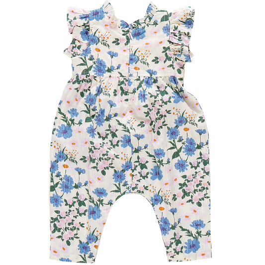 Baby Girls Jennifer Romper - Melon Daisy Floral