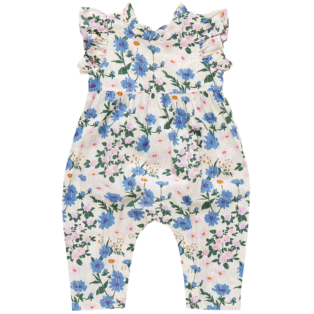 Baby Girls Jennifer Romper - Melon Daisy Floral