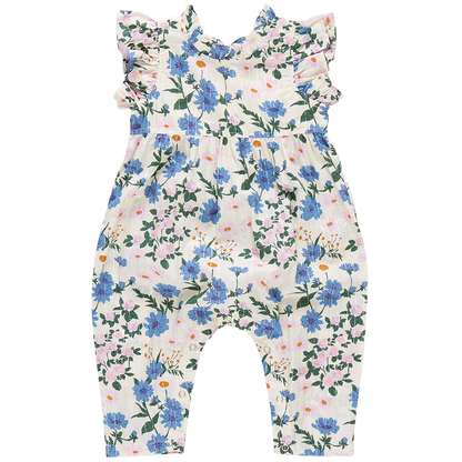 Baby Girls Jennifer Romper - Melon Daisy Floral