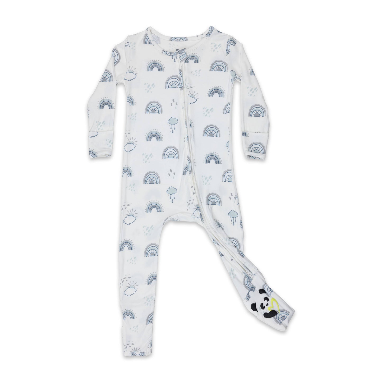 Grey Rainbow Bamboo Convertible Footie Pajama - Bellabu Bear