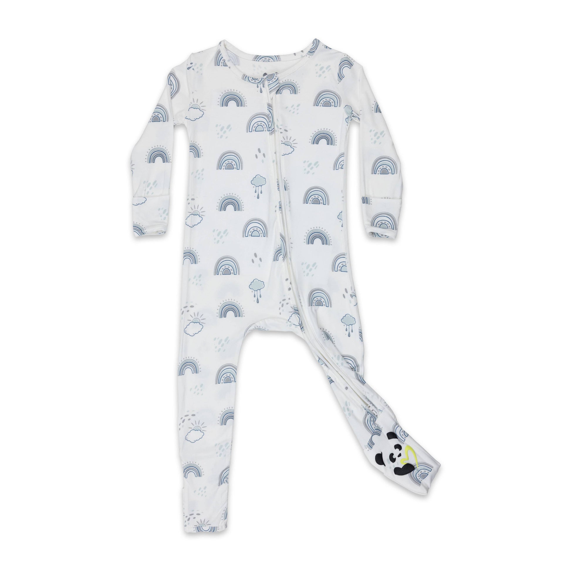 Grey Rainbow Bamboo Convertible Footie Pajama - Bellabu Bear