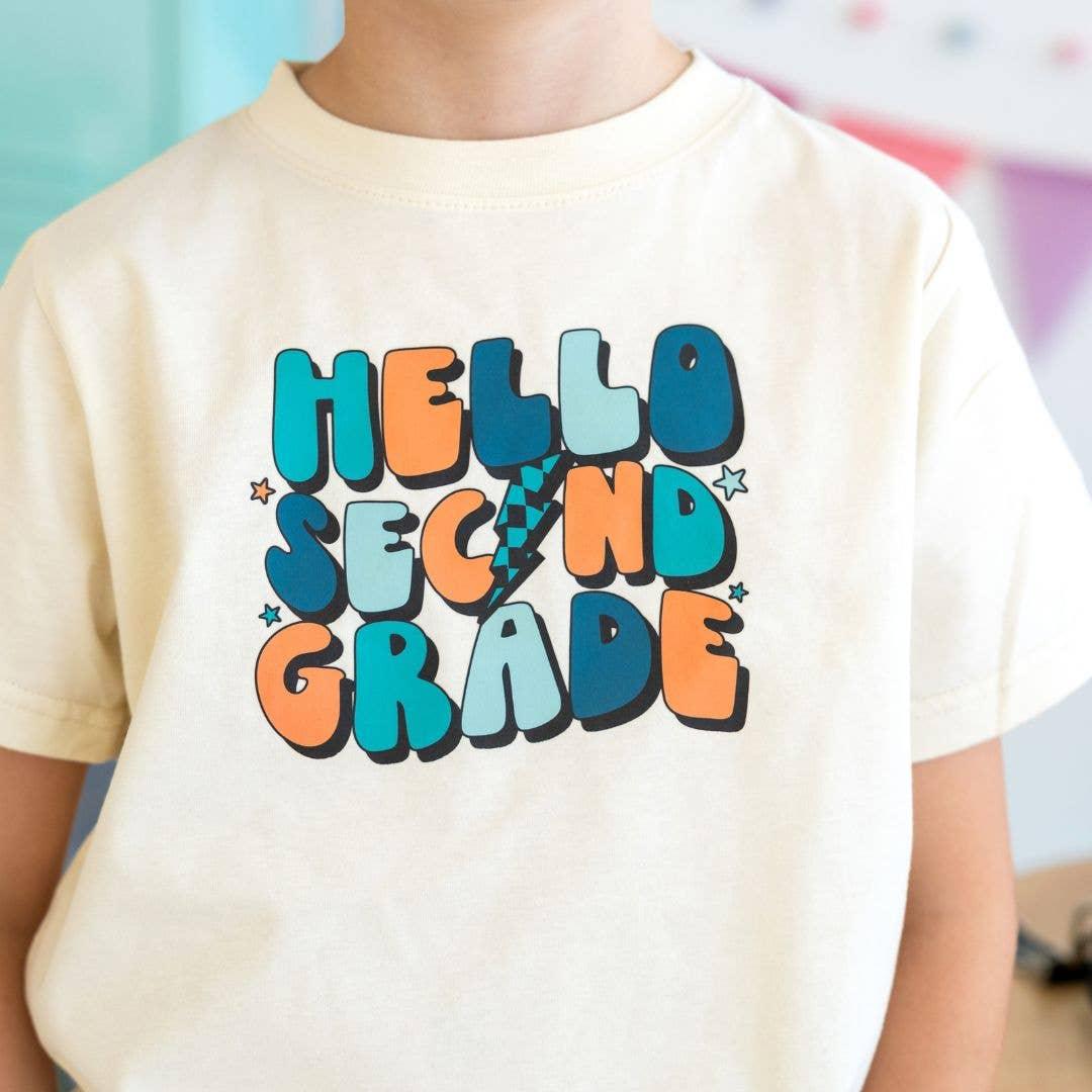 Hello Second Grade Short Sleeve Kids Shirt - Sweet Wink