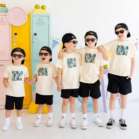 Hello Second Grade Short Sleeve Kids Shirt - Sweet Wink