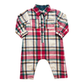 Holiday Tartan Baby Boys Easton Jumper - Pink Chicken