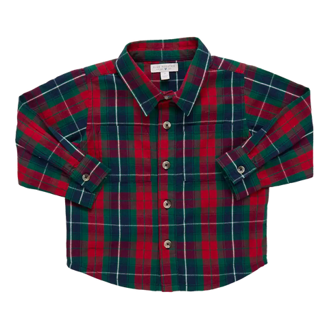 Boys Jack Shirt - Red Tartan