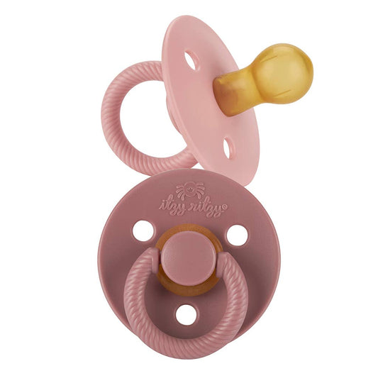 Itzy Soother™ Rubber Pacifier Set: Blossom + Rosewood - Itzy Ritzy