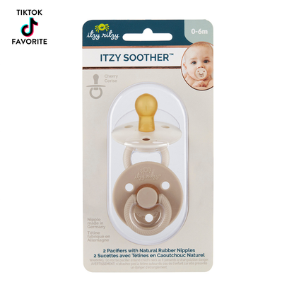 Itzy Soother™ Rubber Pacifier Set: Blossom + Rosewood - Itzy Ritzy