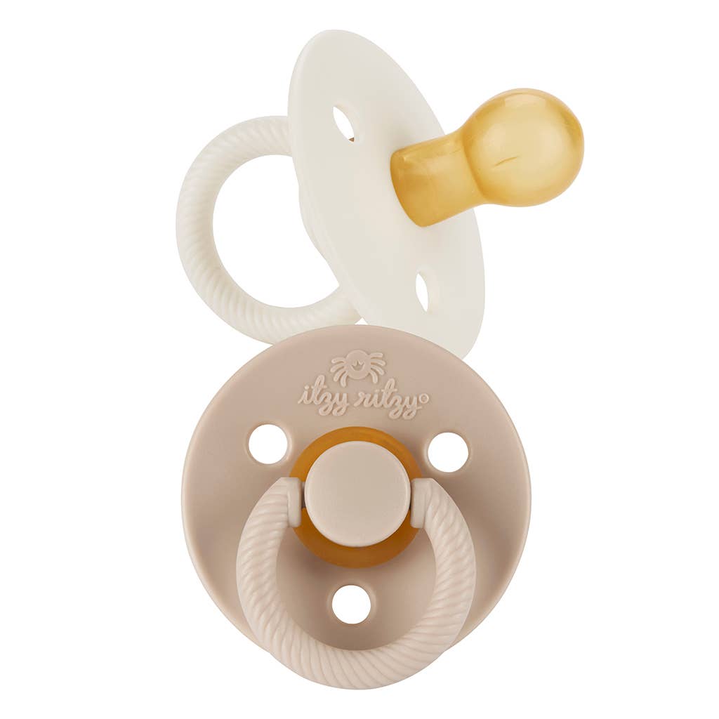 Itzy Soother™ Rubber Pacifier Set: Coconut + Toast - Itzy Ritzy