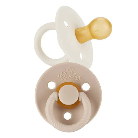 Itzy Soother™ Rubber Pacifier Set: Coconut + Toast - Itzy Ritzy