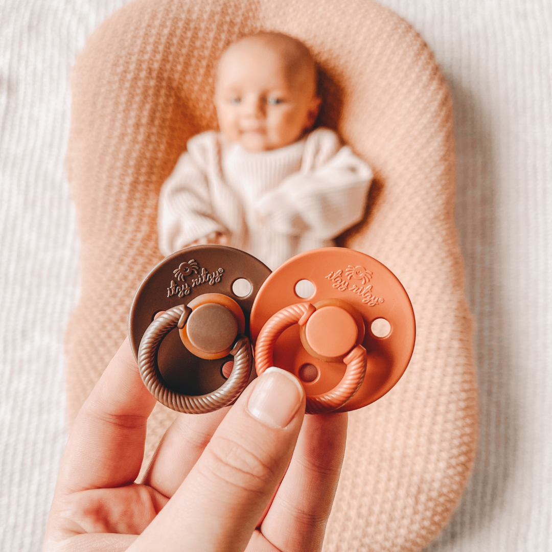 Itzy Soother™ Rubber Pacifier Set: Coconut + Toast - Itzy Ritzy