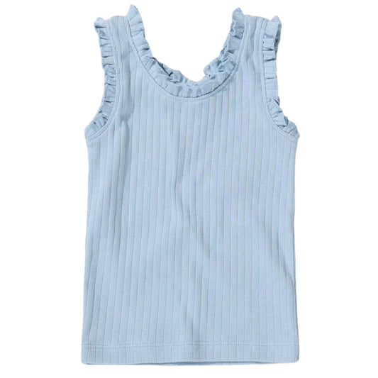 Joy Ruffle Rib Tank - Light Blue