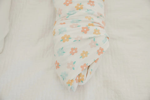 Knit Swaddle Blanket - Daisy - Copper Pearl