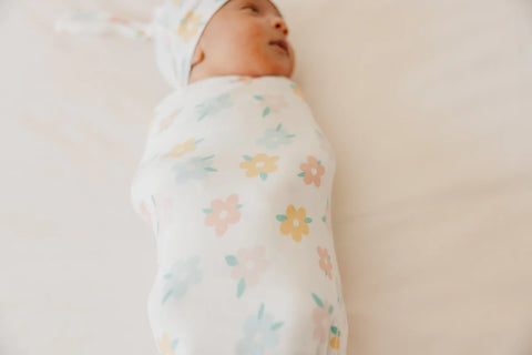 Knit Swaddle Blanket - Daisy - Copper Pearl