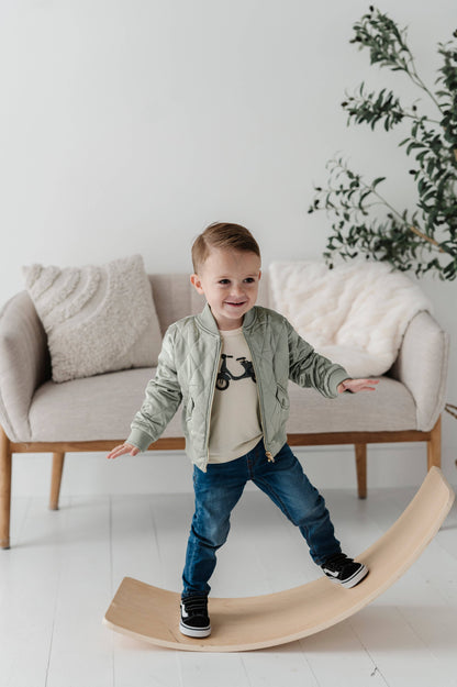 Light Sage Kid's Bomber Jacket - Babysprouts