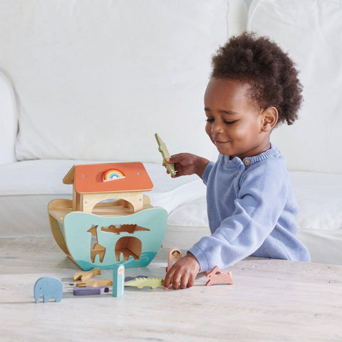 Little Noah's Ark Wooden Toy Boat