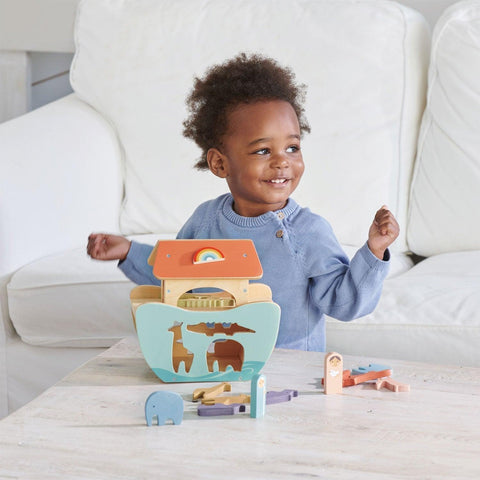 Little Noah's Ark Wooden Toy Boat