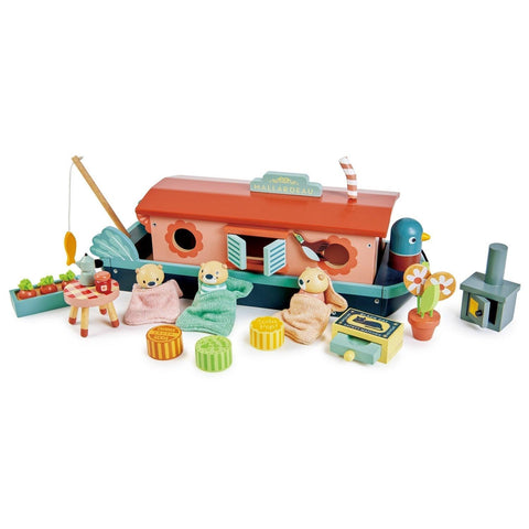 Tender Leaf Toys Little Otter Canal Boat Wood Toy at Butter Bug Boutique